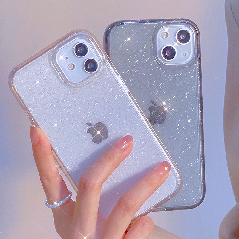 Case Glitter Sparkly Untuk iPhone 14 Pro max 13 12 11 Pro max 6 7 8 Plus SE 2020