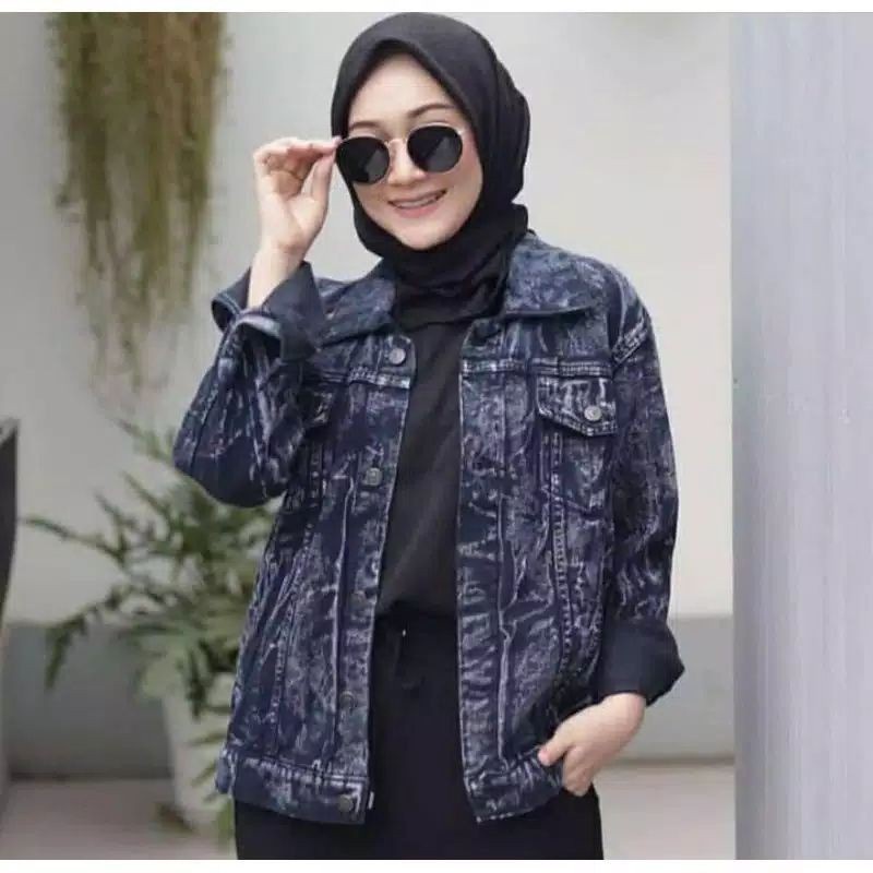 Jaket Levis Cewek Oversize Kekinian Jaket Jeans Denim Wanita Sandwash