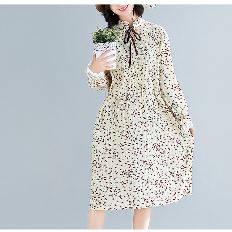 Midi Dress Plisket Import Korea Prisket Pleated Vintage Style 36976