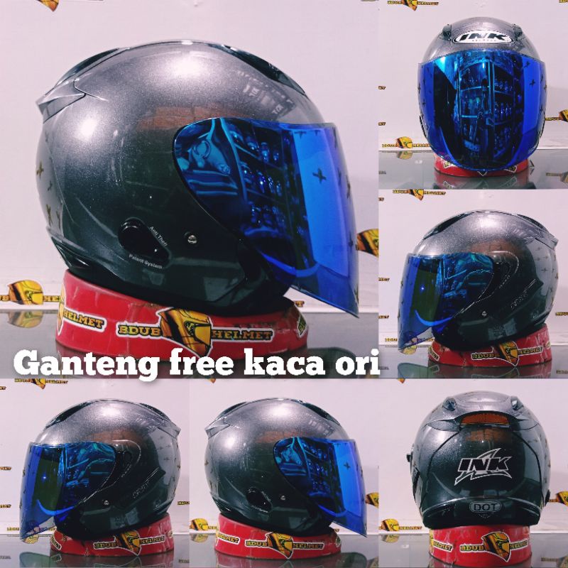 Helm INK METRO 2 Solid polos 2 visor original 100% original SNI-DOT-H-v-blue gunmetal