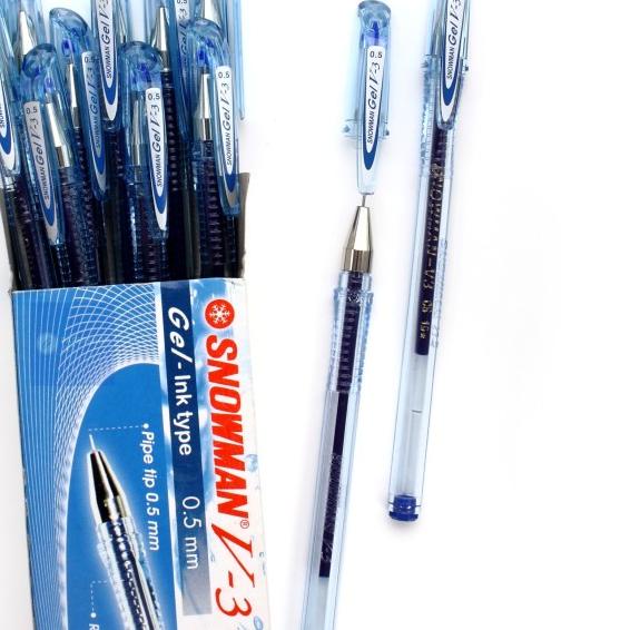 

➥ Pulpen Snowman V3 Pen gel 0.5mm Bulpen Bolpoint ( Perlusin ) - Biru ♤