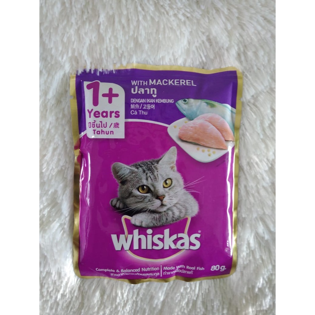 Makanan Basah Whiskas 1+ Mackerel 80gr