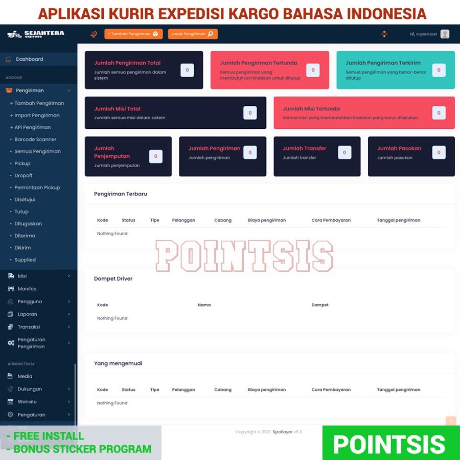 DVD Aplikasi Program Kargo Ekspedisi Kurir Logistik Source Code