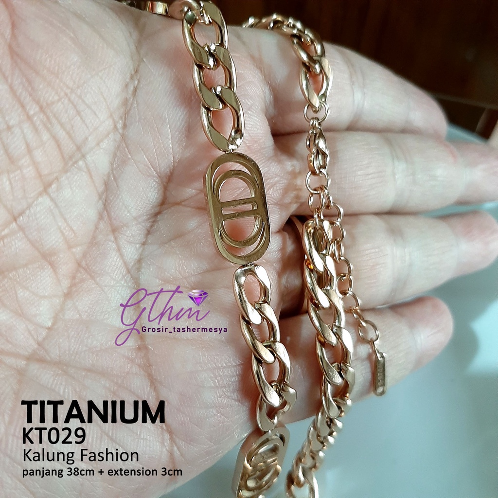 Kalung Titanium Branded DD Perhiasan Fashion Import Premium Anti karat Mewah Cocok untuk pesta jalan-jalan kondangan hadiah kado kt029 gthm