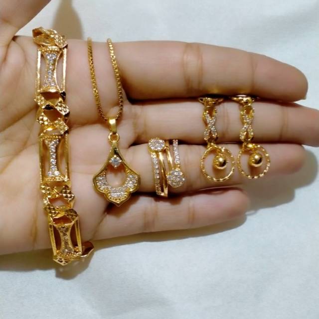 Set perhiasan xuping permata, dewasa,gold