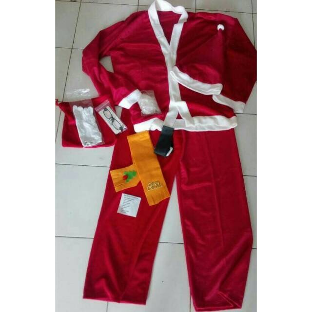 Kostum santa claus komplit dewasa velvet