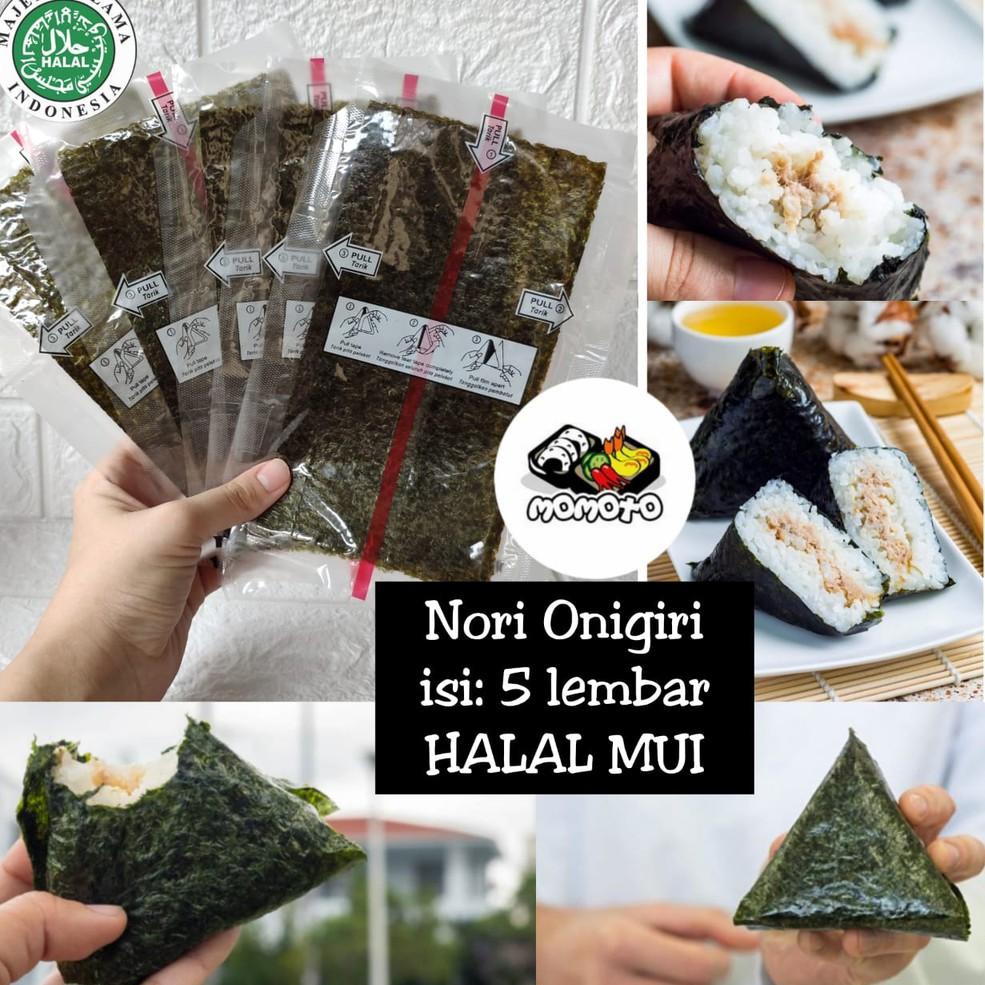 

I-IZT) 《✔) Nori Onigiri Wrapper Halal MUI 5 lembar / Rumput Laut Import untuk Nasi Kepal Triangle Sushi Nori