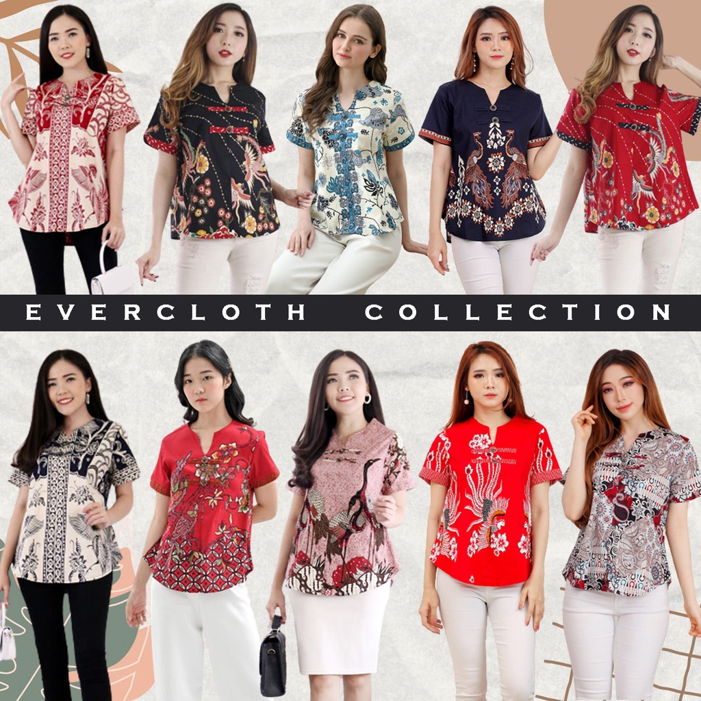 ARETA TOP STANDAR &amp; JUMBO - Atasan Batik Jumbo Wanita Blouse Wanita / 208 / 118 / MIX