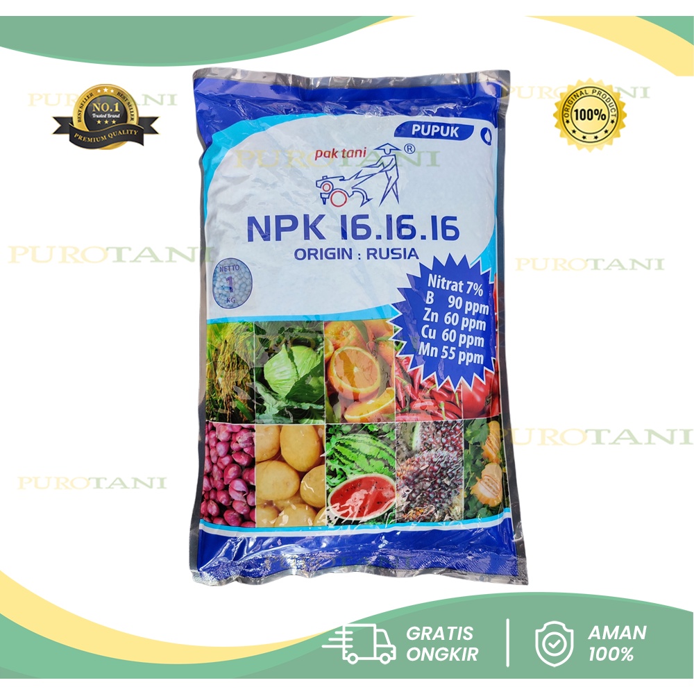 Pupuk NPK 16 16 16 Pak Tani NPK mutiara bunga buah daun 1kg