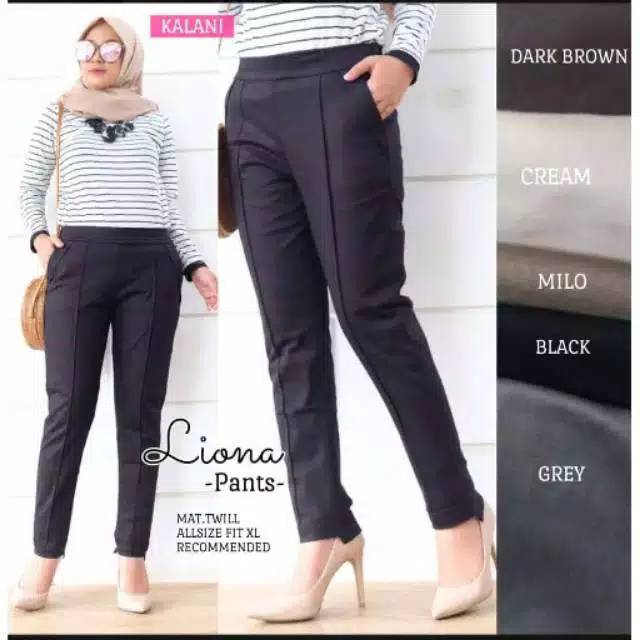 FESTA OBRAL/MILLY PANTS BASIC CELANA BAHAN KATU /CELANA WANITA KANTOR KERJA WORK BAGGY