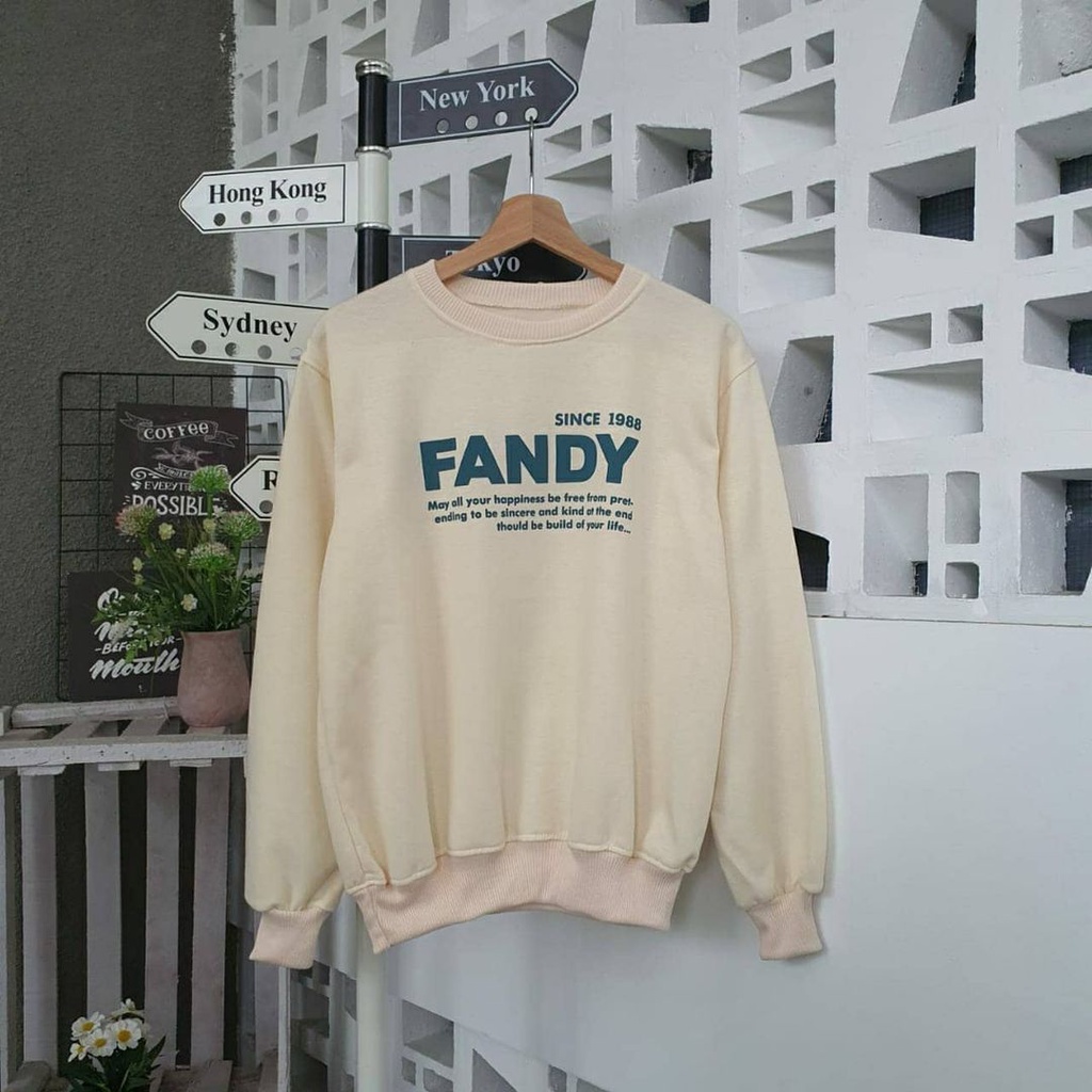 Fandy Sweater - Outerwear Unisex Gaya Kekinian Bahan Fleece