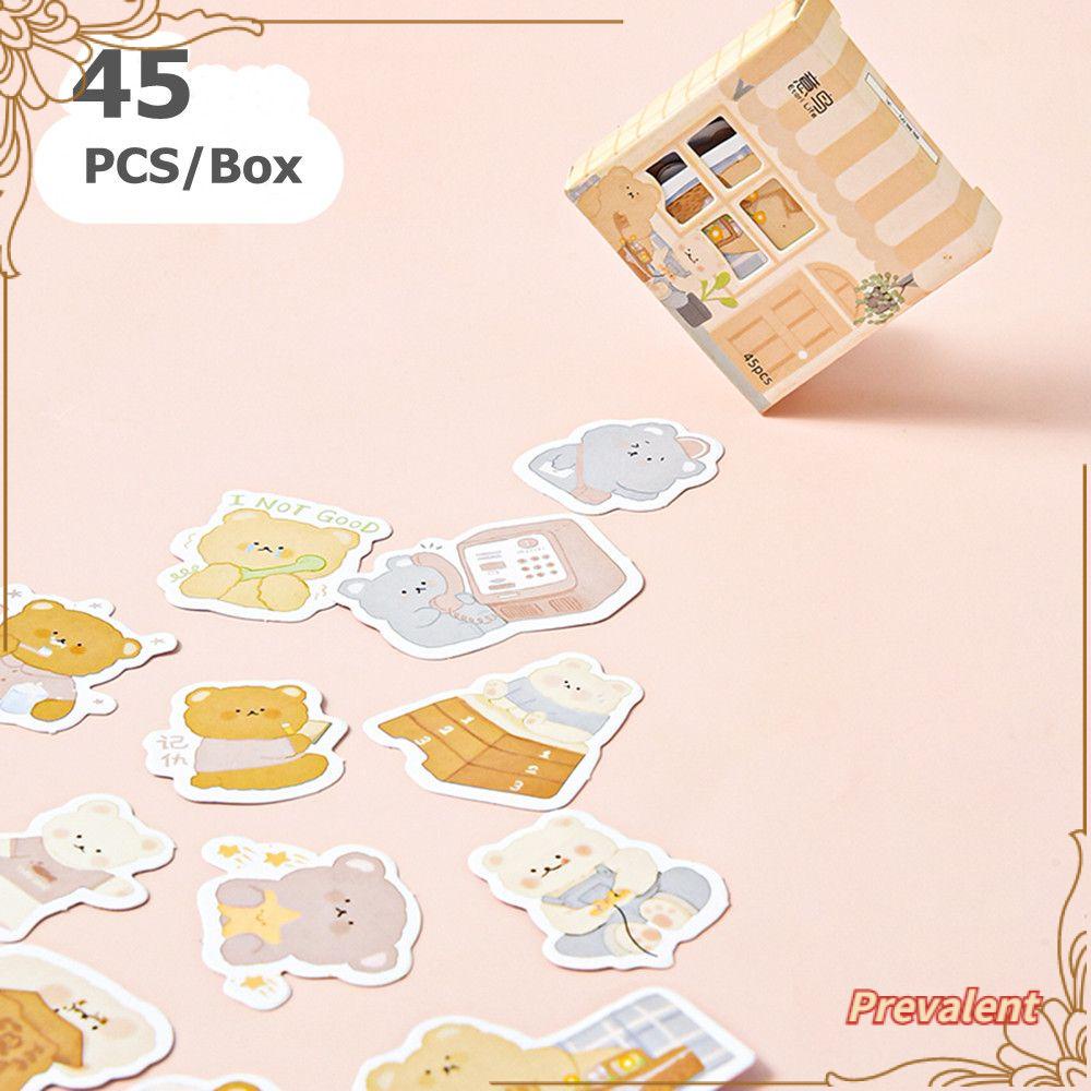 45pcs / Kotak Stiker Memo Pad Bentuk Rumah Kawaii Untuk Perlengkapan Sekolah