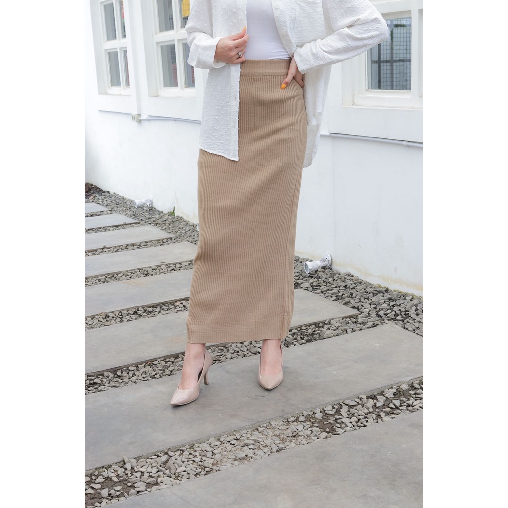 Aline span plisket skirt | rok wanita | bawahan muslim wanita-1