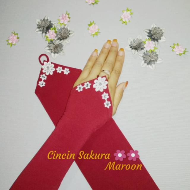 Handsock CIN&quot; SAKURA PUTIH/ Handsock Jempol Wanita / Handsock muslim  Murah / Grosir Handsock