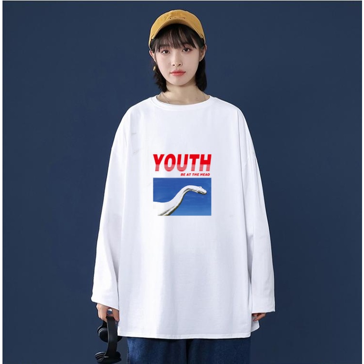 Korean Kaos panjang oversize t shirt black lengan panjang wantia oversize style kaos katun