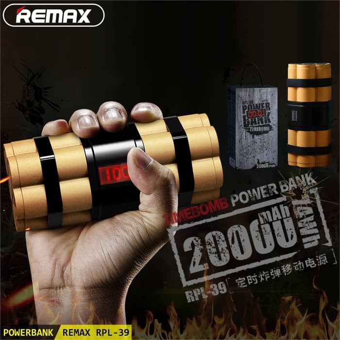 Terbaru REMAX PowerBank TimeBomb 20000mAh RPL-39 Fast Charging ORIGINAL Remax
