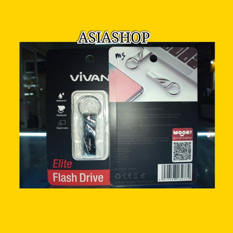 Flashdisk VIVAN VF332 32GB With Ring Design Silver