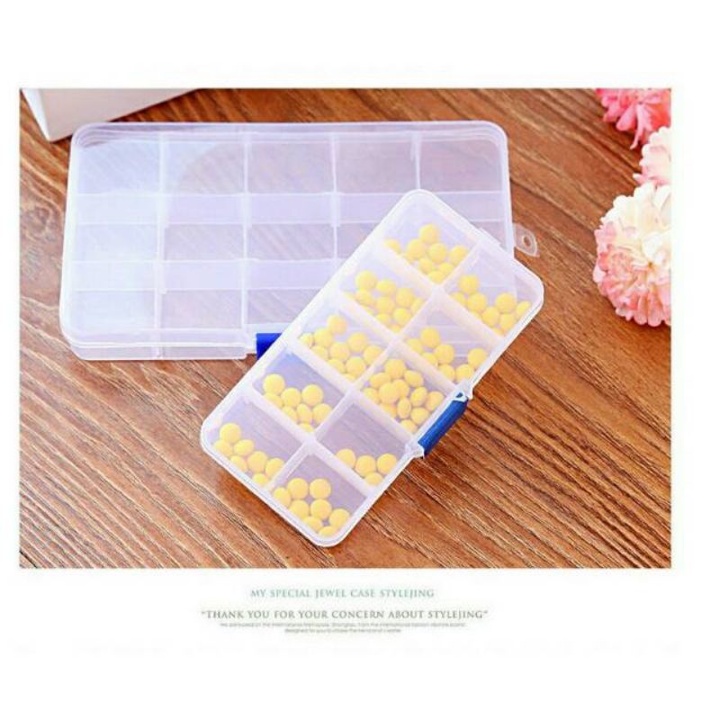 Grosir Kotak Manik Bahan Craft Box Sekat atau Kotak Obat Multifungsi