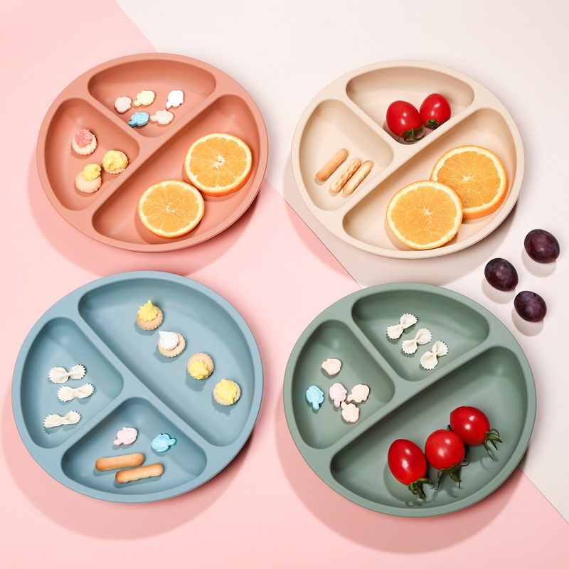 Suction Baby Food Plate Silicone Piring Makan Suction Anti Tumpah Bayi