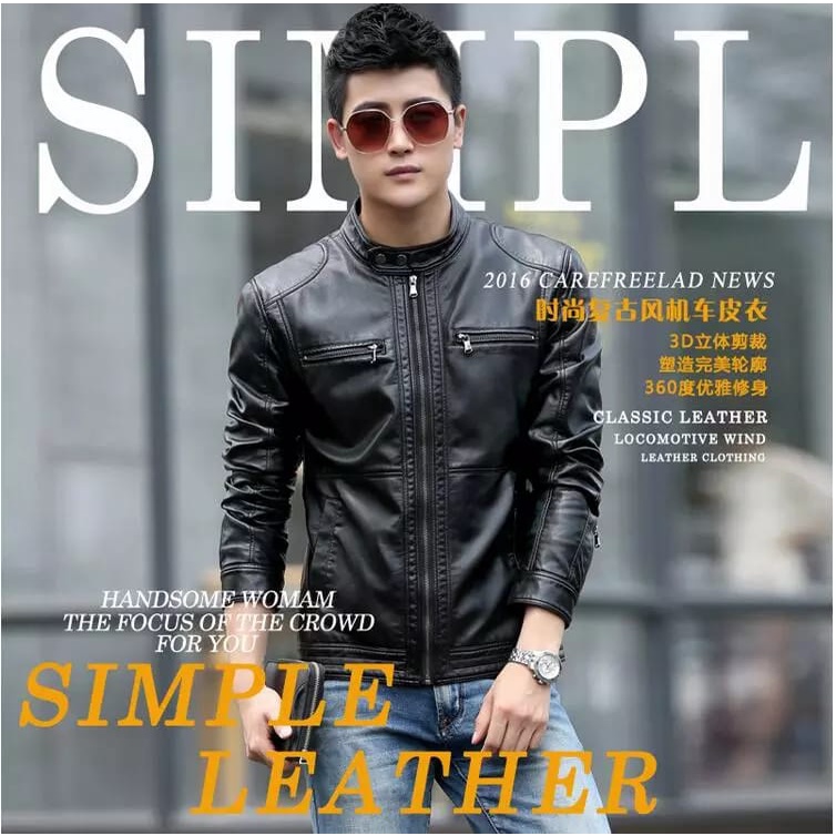 AL-Leather Jaket Kulit Pria Vector Hitam Coklat Tan S/M/L/XL/XXL/3XL