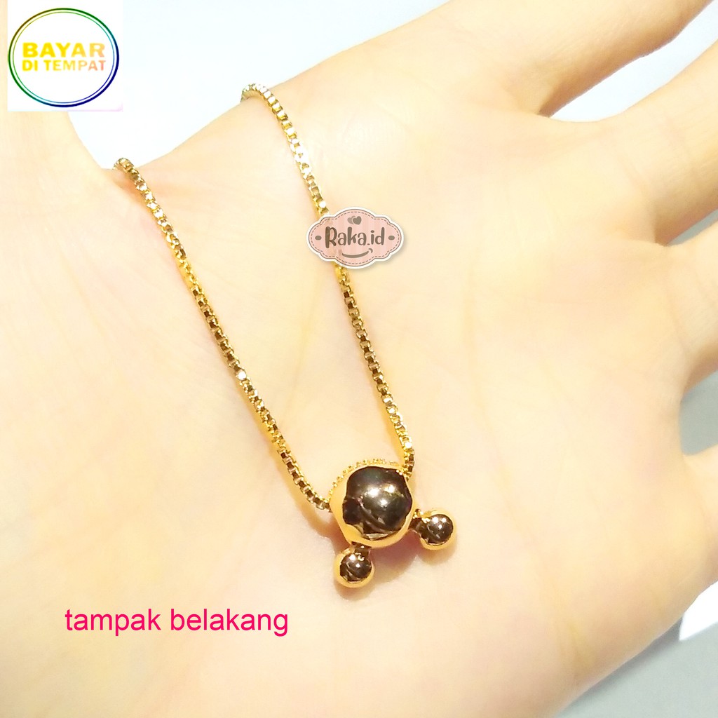 RAKA Acc - Kalung Wanita Kalung Kepala Mickey Polos &amp; Blink Perhiasan Cantik Wanita Lapis Emas 305