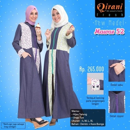QIRANI - GAMIS DENIM QIRANI MAWAR 52