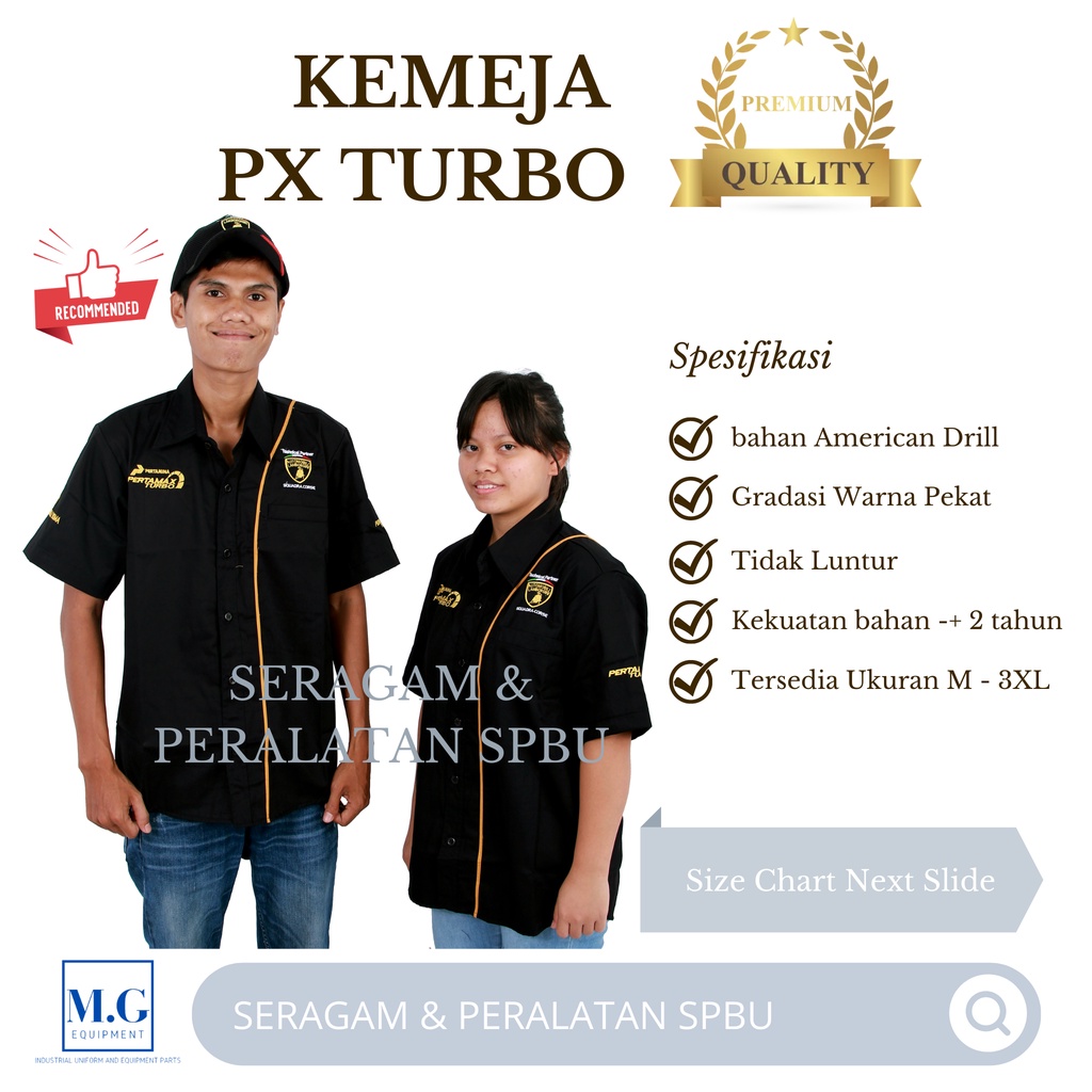 Kemeja Pertamina Staff PX Turbo Pria Wanita