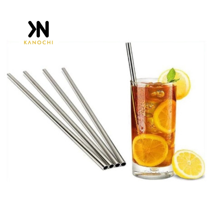 Sedotan Stainless Steel Lurus Eco Friendly Reusable Stain Less Straw