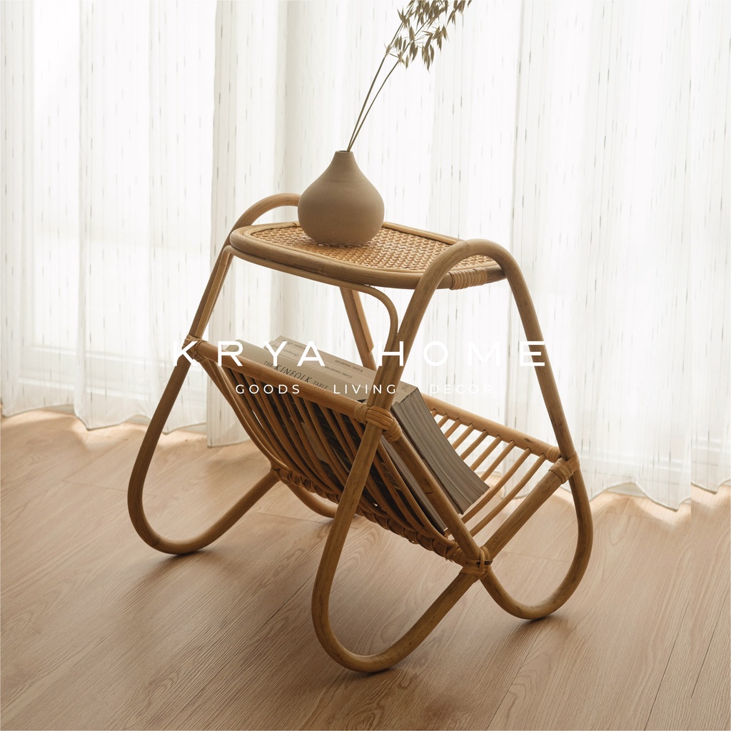 Jual Krya Home Rak Majalah Rattan Alana Magazine Rack Natural