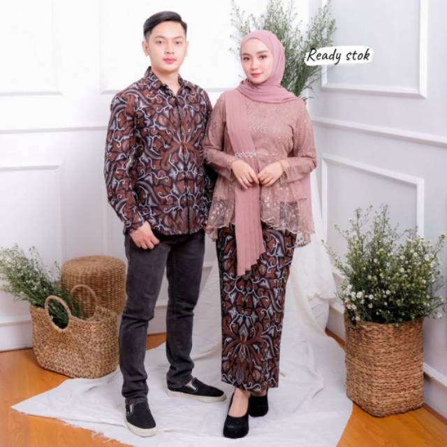 BATIK COUPLE KEBAYA BROKAT LAMARAN COUPLE KEBAYA WISUDA KEBAYA LAMARAN SETELAN BROKAT GAUN PESTA