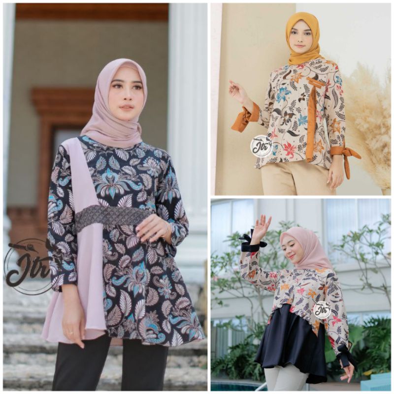 Atasan batik wanita batik modern batik kerja kantor wanita size M L XL XXL