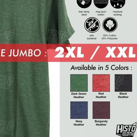 ● Kaos Polos NSA SIZE 2XL Heather/ Misty New States Apparel Premium - D.Green Heather, XXL ❊