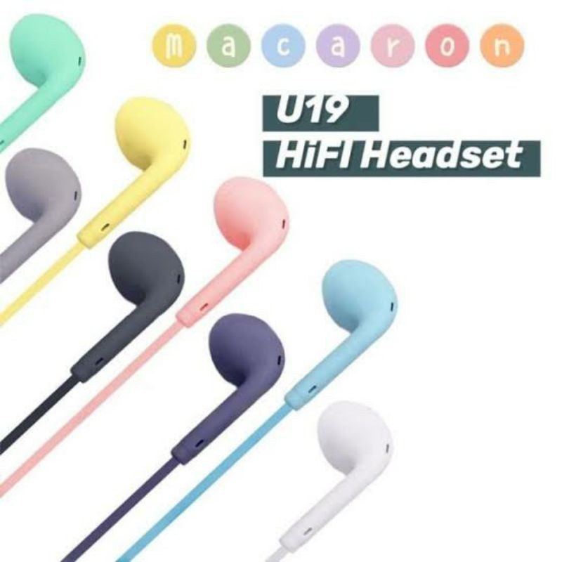 Earphone Headset Handsfree Macaron