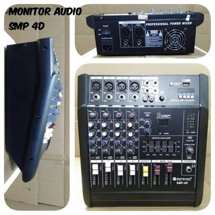 MIXER POWER AUDIO 4 CHANNEL MONITOR AUDIO SMP-4D