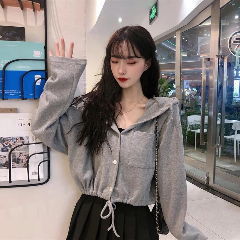 BEFAST - ZGW OOTD Sweater Hoodie KIRNA / Hodie Mona / Sweater Casual Wanita / Atasan Lengan Panjang / Pakaian Wanita Remaja Kekinian / Sweater Crop Polos / Terlaris / OOTD Wanita Ala Korean style / Termurah