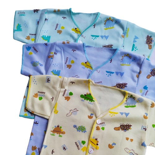 3 Pcs Baju bayi lengan pendek nb 0 - 6 bulan   atasan bayi  baju bayi lengan pendek  Baju bayi 0-6 bL / baju bayi motif / atasan anak bayi motif / perlengkapan baju bayi murah