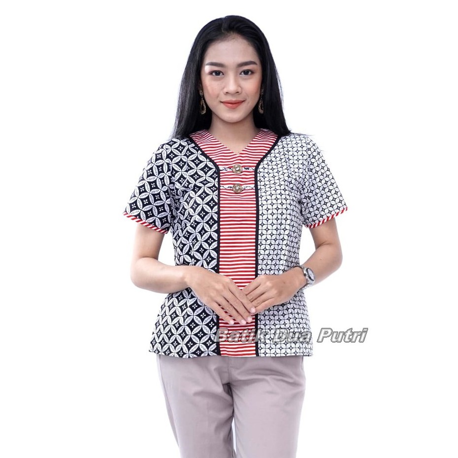 Batik Wanita Atasan Blouse Modern Kenkinian Trend Batik 2021 By Batik Dua Putri Collection