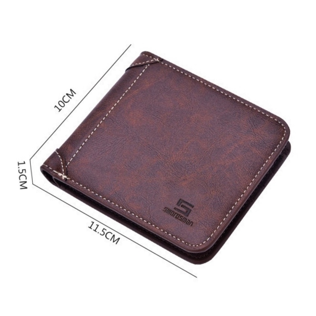 DOMPET LIPAT PRIA IMPORT COKLAT KULIT WA445B7 JOTA SLOT PENDEK KARTU UANG KOIN KECIL SIMPLE KEREN COWOK TIPIS PREMIUM BATAM LAKI BRANDED MURAH