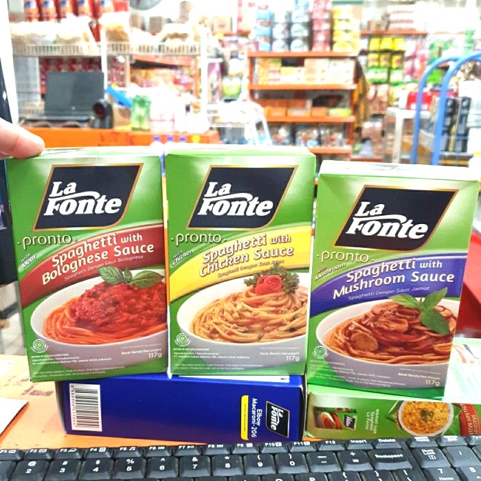 

117GR - LAFONTE SPAGHETTI PRONTO / SPAGETI SAUCE BOLOGNESE JAMUR AYAM atayatoko