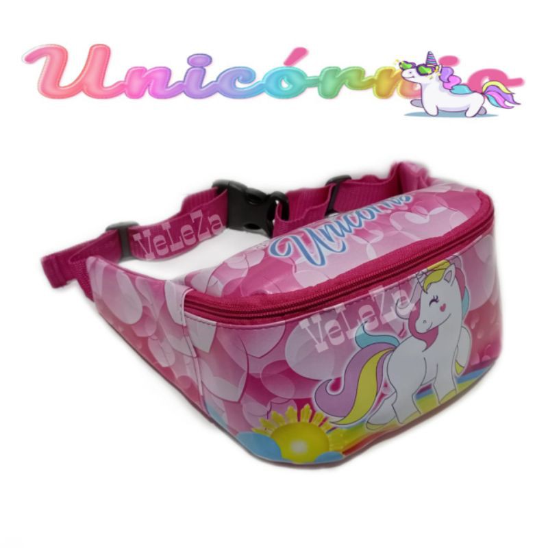 Waist Bag Anak Unicorn + Topi Full Print / Tas Bahu Anak