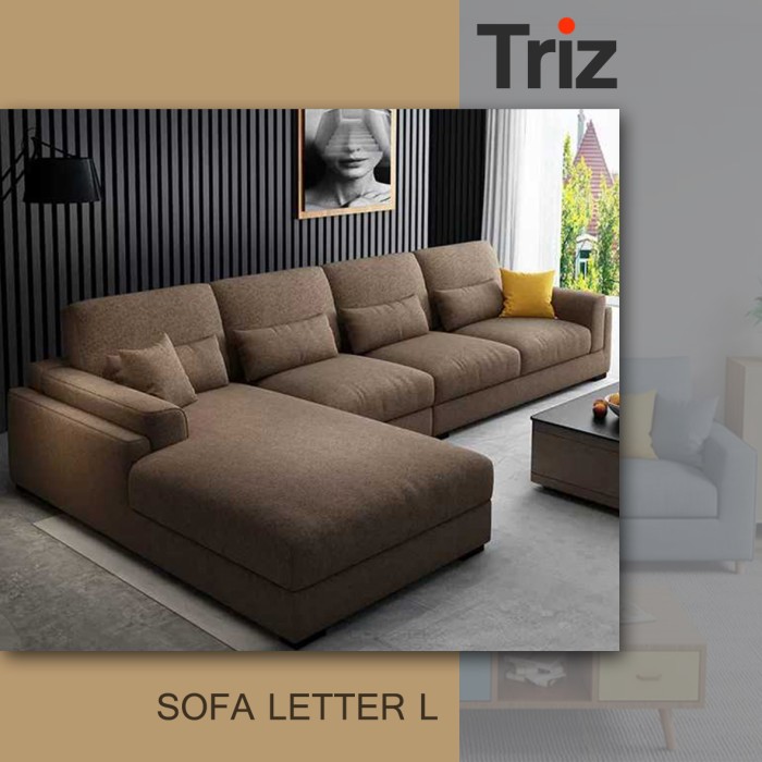 Triz Furniture Sofa Letter l Sofa Minimalis Brown Sofa Ruang Tamu Sofa L
