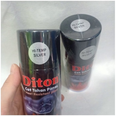 Pilox Diton Hi Temp SILVER ANTI PANAS untuk Mesin Knalpot kompor dll Cat Pilok Hi-temp SILVER PERAK 