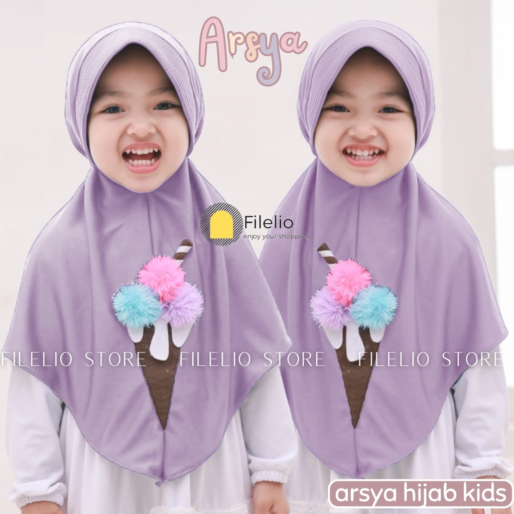 Kerudung Instan Anak TK Arsya / Hijab Anak TK Kekinian / Hijab Anak TK Ped Antem / Jilbab Anak Karakter Ice Cream / Jilbab Anak Perempuan / Jilbab Anak Jersey / Kerudung Anak TK / Bergo Anak Jersey / Bergo Anak TK/ Khimar Anak