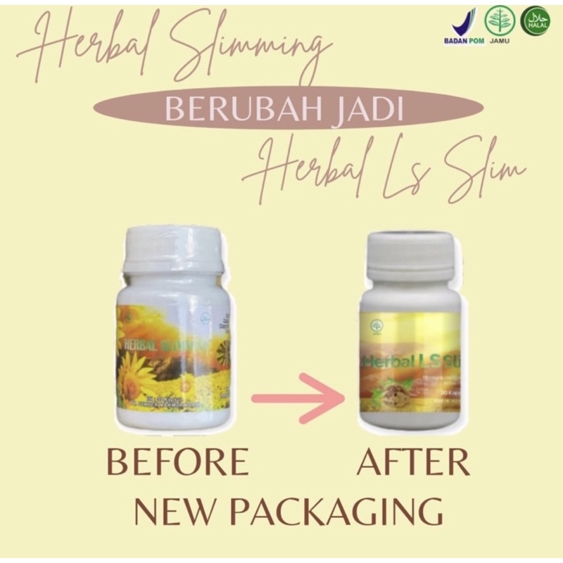 HERBAL LS SLIM / HS / HERBAL SLIMMING KEMASAN BARU ORIGINAL / PELANGSING VIRAL / PELANGSING AMPUH / 