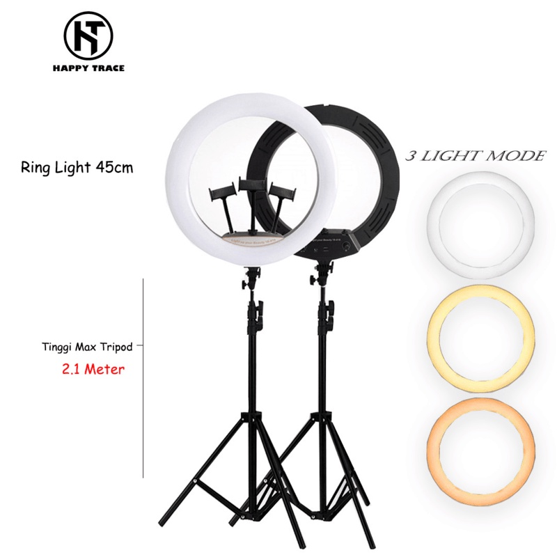 ringlight led  45cm tombol   33cm  26cm  lampu selfi make up vlogger  youtubber live streaming  trip