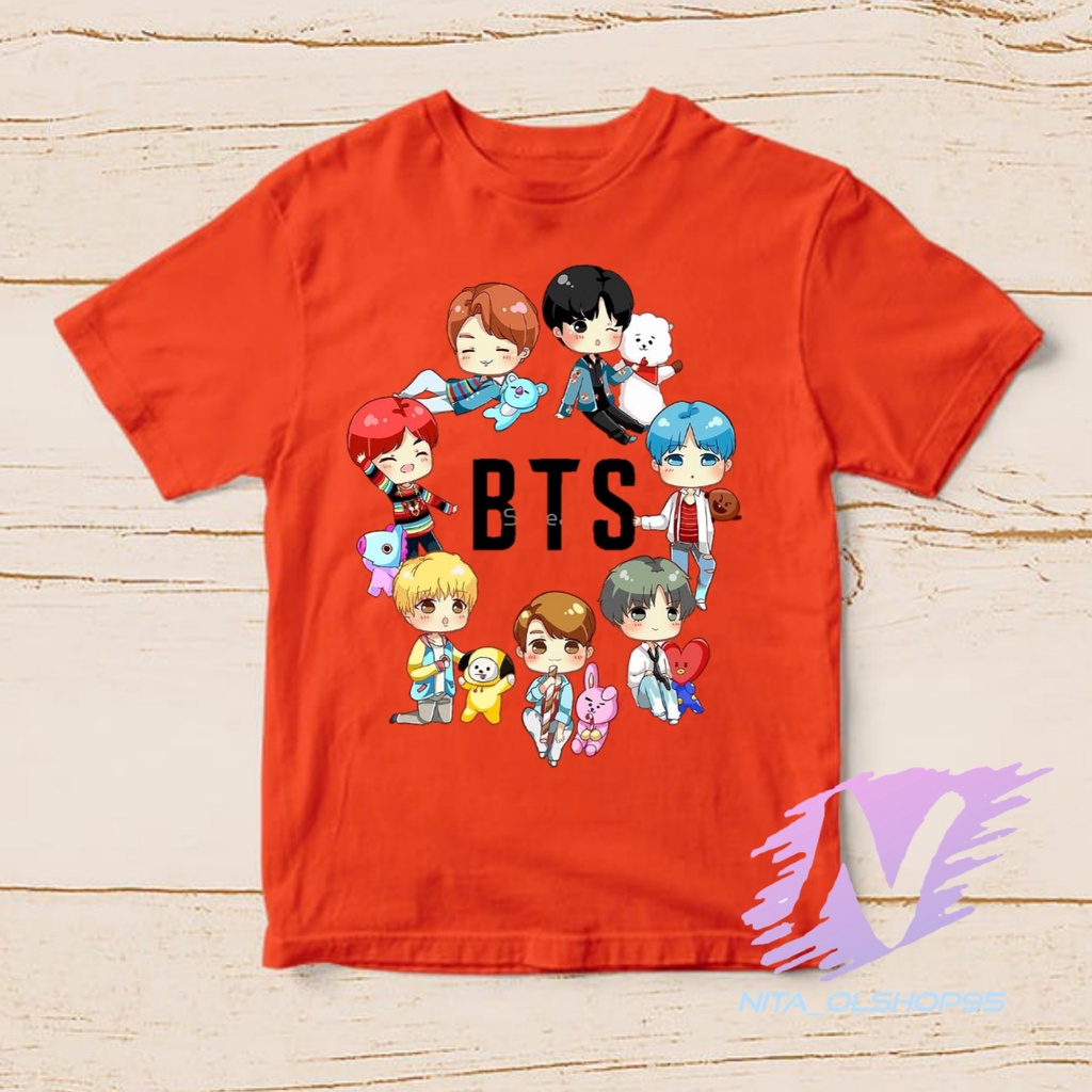 kaos anak bts kpop animasi kartun lucu