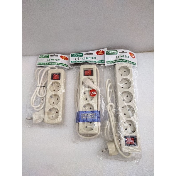 Stop Kontak 3/4/5 Lubang + 1,5 Meter Merk Kyowa