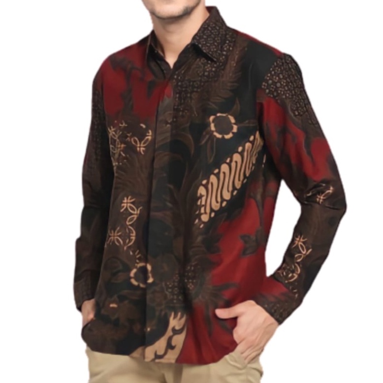 Kemeja Batik Pria Lengan Panjang Termurah BSWART HRB