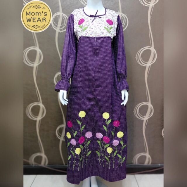 Daster bordir malang  longdress lengan panjang daster 