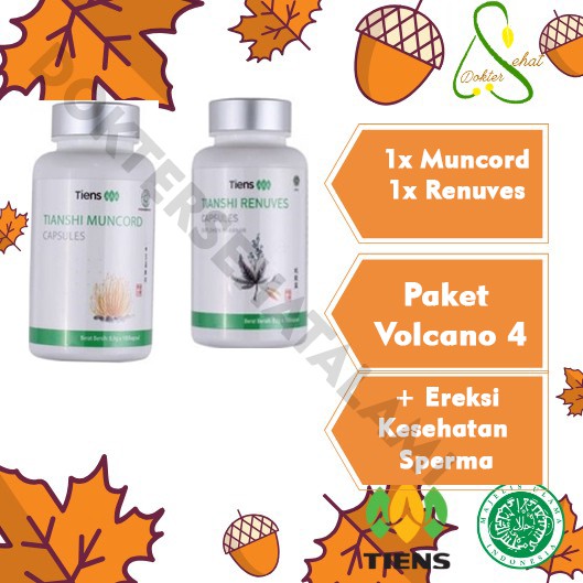 Tiens Paket Obat Kuat Vulcano 4 (2 btl Muncord + 2 btl Renuves)